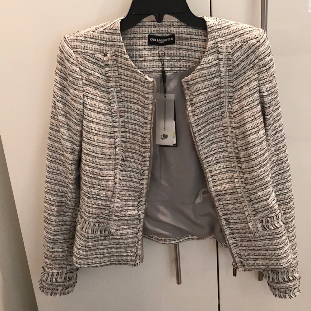Brand new Karl Lagerfeld white/pink blazer